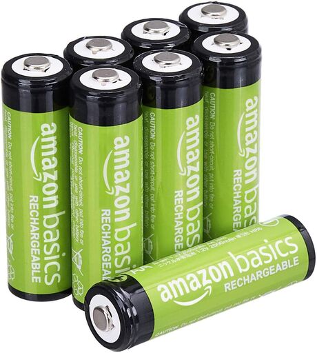 Amazon Basics 8-Pack Rechargeable AA NiMH Batteries