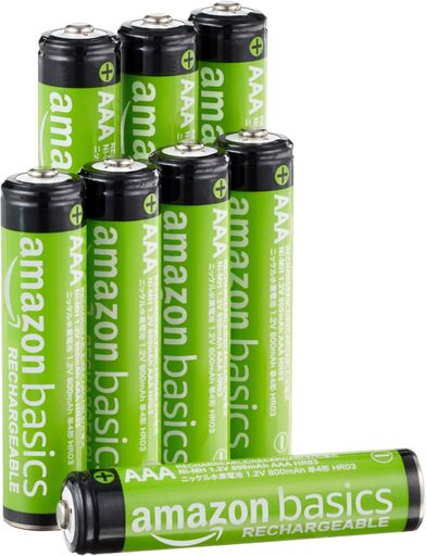Amazon Basics 8-Pack Rechargeable AAA Batteries
