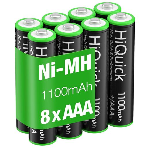 HiQuick Rechargeable AAA Batteries 8 Pack