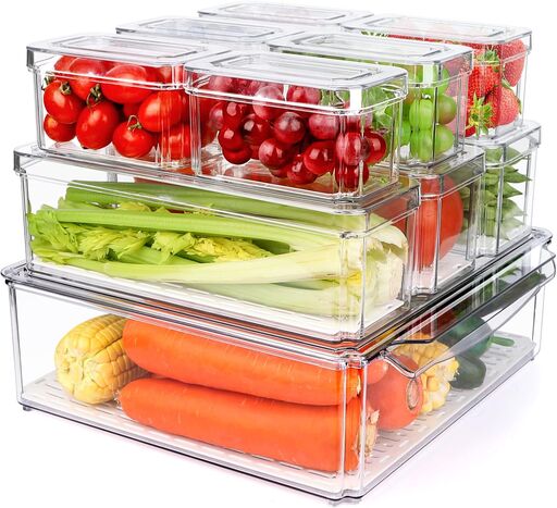 10 Pack Refrigerator Pantry Organizer Bins