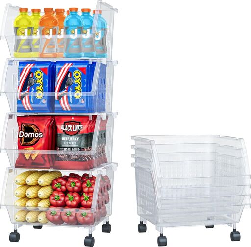 TidyFriend Stackable Storage Bins - 4 Pack