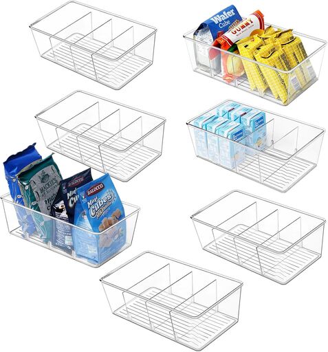 wilfox Pantry Organizer - 7 Pack Clear Bins