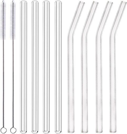 ALINK Glass Smoothie Straws