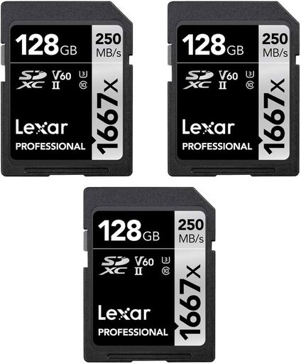 Lexar Professional SDHC/SDXC 1667x UHS-II 128GB (3-Pack)