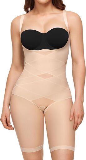 Nebility Women's Full Body Shapewear Bodysuit - Open Bust
