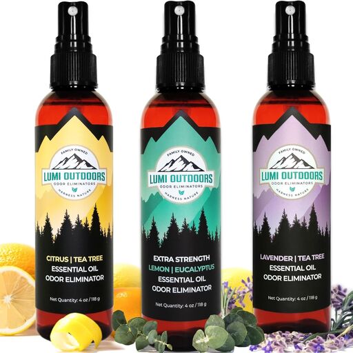Lumi Outdoors Natural Shoe Deodorizer Spray 3 Pack