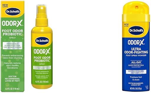 Dr. Scholl's ODOR-X Foot Odor Probiotic Spray & Ultra Powder Combo