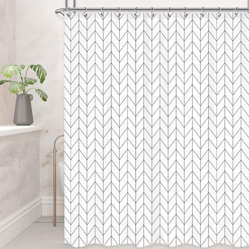 Riyidecor Chevron Shower Curtain