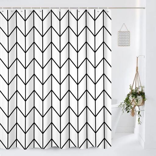 Boho Herringbone Shower Curtain