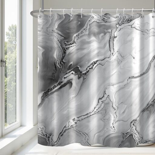 Grey Marble Shower Curtain