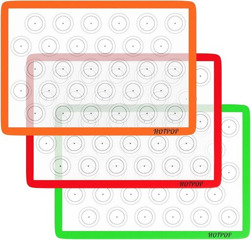 HOTPOP Silicone Baking Mats (3-Pack Half Size)