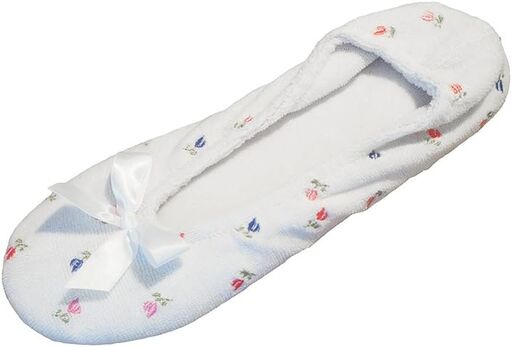 Isotoner Women's Embroidered Terry Ballerina Slippers