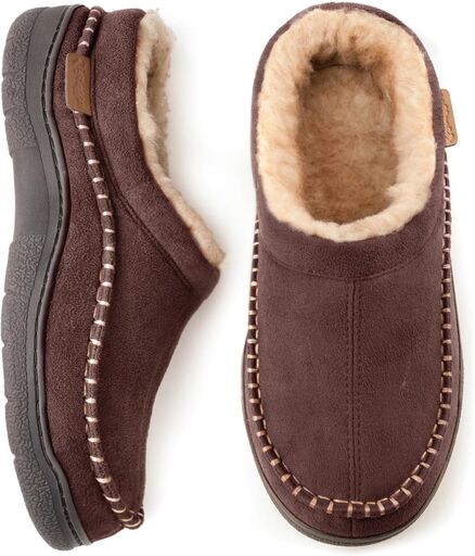 Zigzagger Men's Slip On Moccasin Slippers
