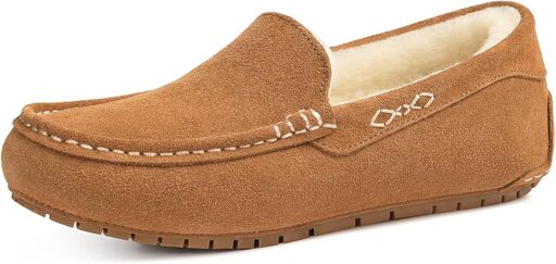 KIDMI Women's Genuine Suede Moccasin Slippers
