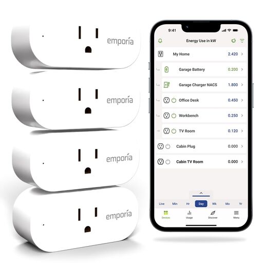 Emporia Energy Monitoring Smart Plug (4 Pack)