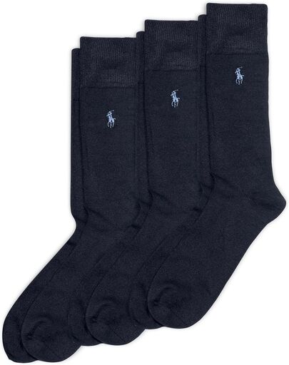 POLO RALPH LAUREN Men's Flat Dress Crew Socks