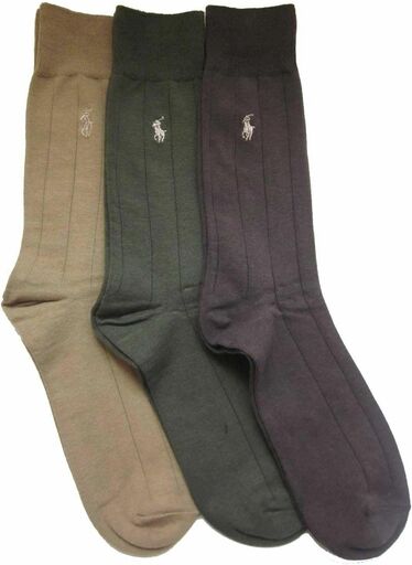Polo Ralph Lauren Dress Socks Assorted Brown Khaki