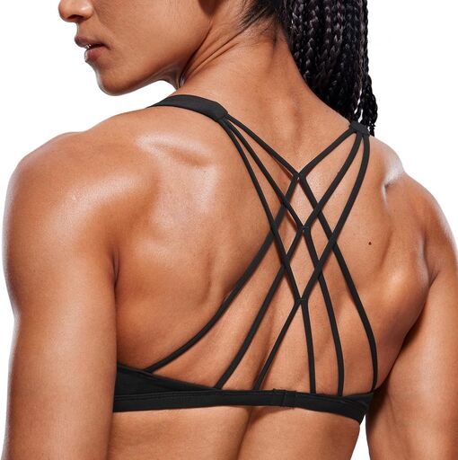 CRZ YOGA Womens Criss Cross Strappy Sports Bra