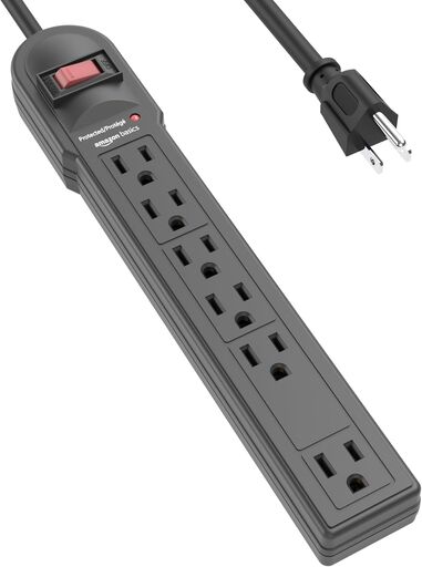 Amazon Basics 6-Outlet Surge Protector Power Strip