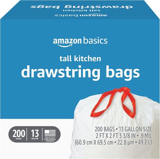 Amazon Basics 13 Gallon Tall Kitchen Trash Bags