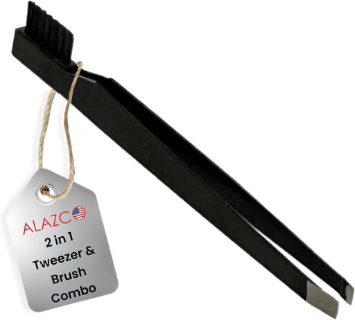 ALAZCO Tweezer & Brush Combo Grooming Tool
