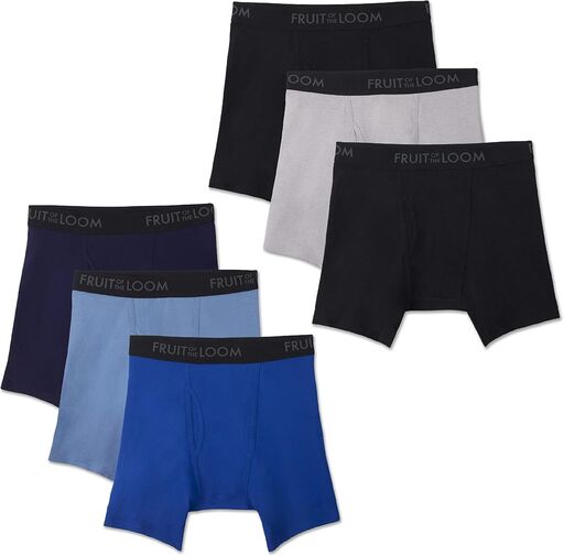 Fruit of the Loom Men's Breathable Boxer Briefs 6-Pack
