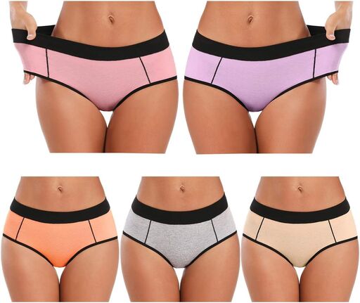 POKARLA Women's Cotton Stretch Underwear 5-Pack