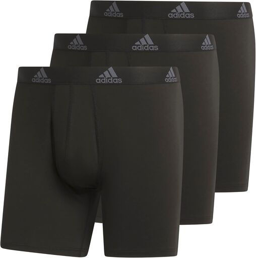 adidas Men's Performance Stretch Cotton Boxer Briefs 3-Pack