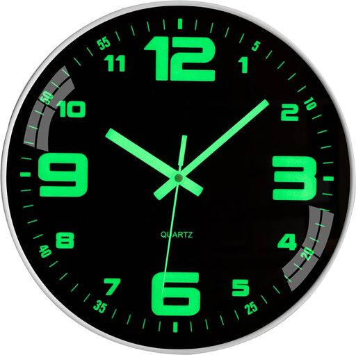 12 Inch Glow in the Dark Wall Clock