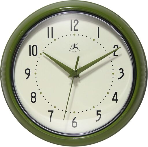 Infinity Instruments Retro Round Metal Wall Clock