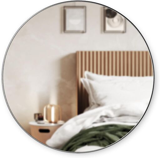 Umbra Hubba Round Wall Mirror, 34-Inch, Titanium