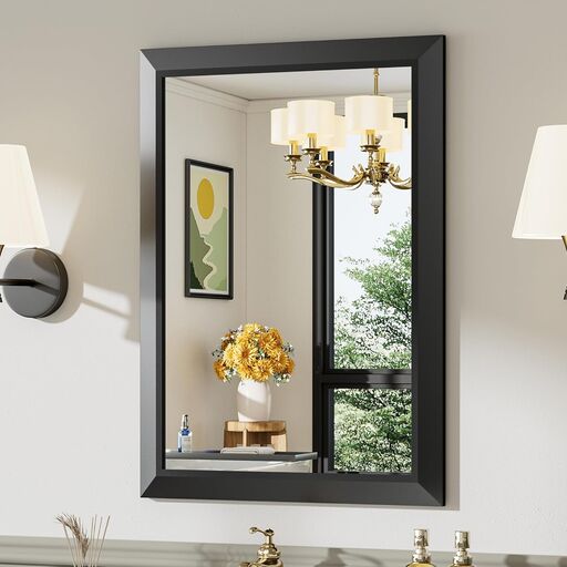 BRIIVUE 22x30 Inch Black Bathroom Mirror