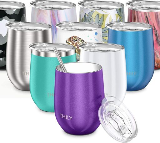THILY Vacuum Insulated Stemless Wine Tumbler